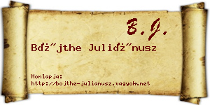 Bőjthe Juliánusz névjegykártya